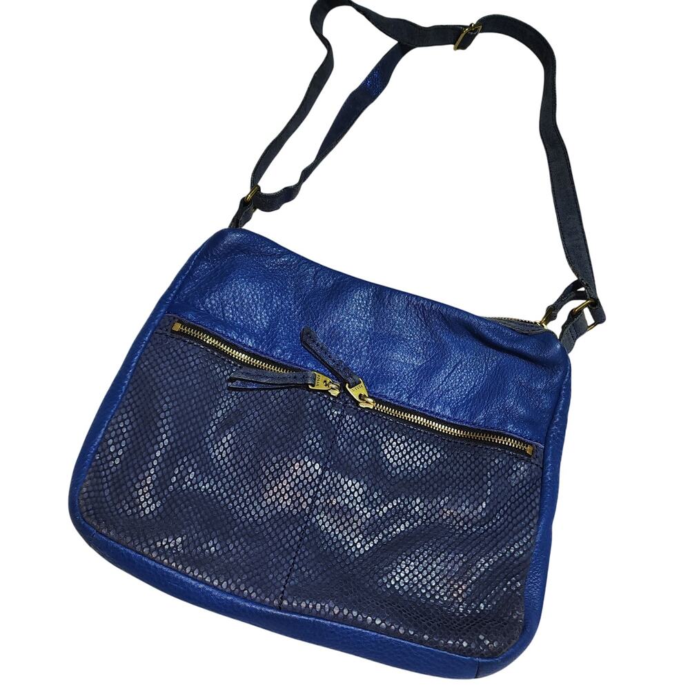 FOSSIL BLUE LEATHER ERIN CROSSBODY BAG